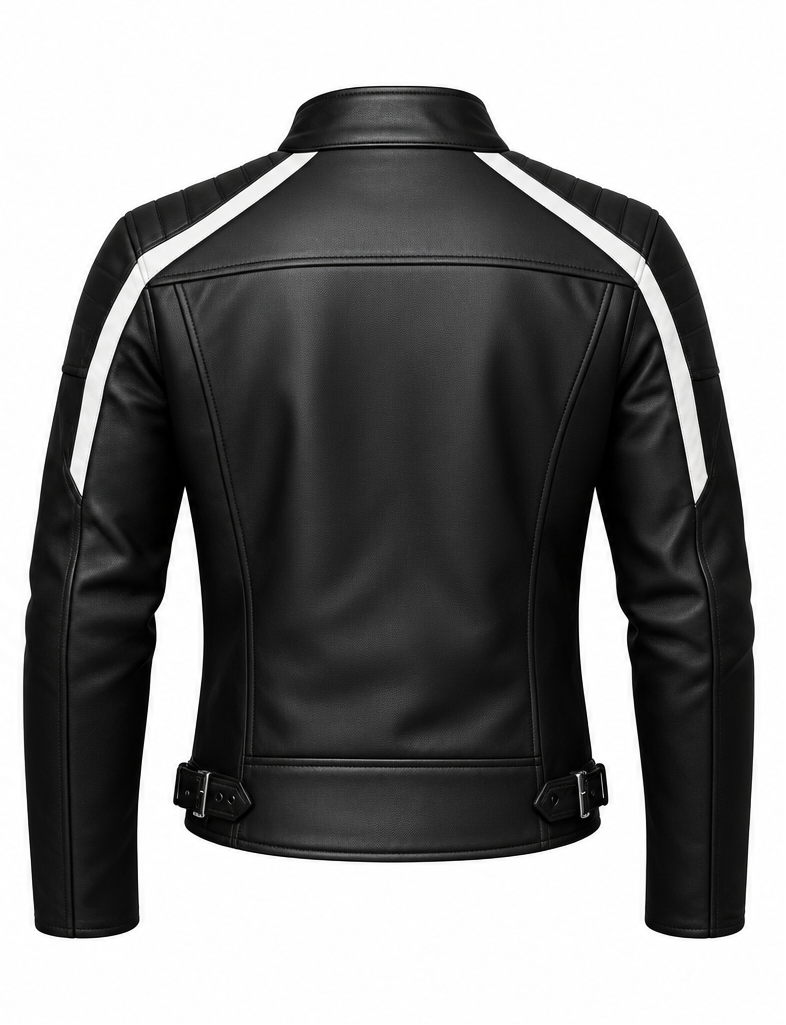 MOTORBIKERS BLACK LEATHER JACKET