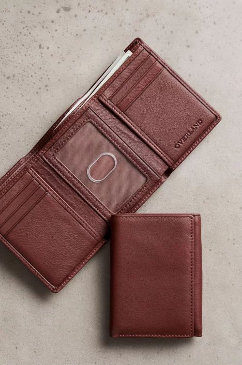 BURGUNDY LEATHER MULTI-FOLD WALLET