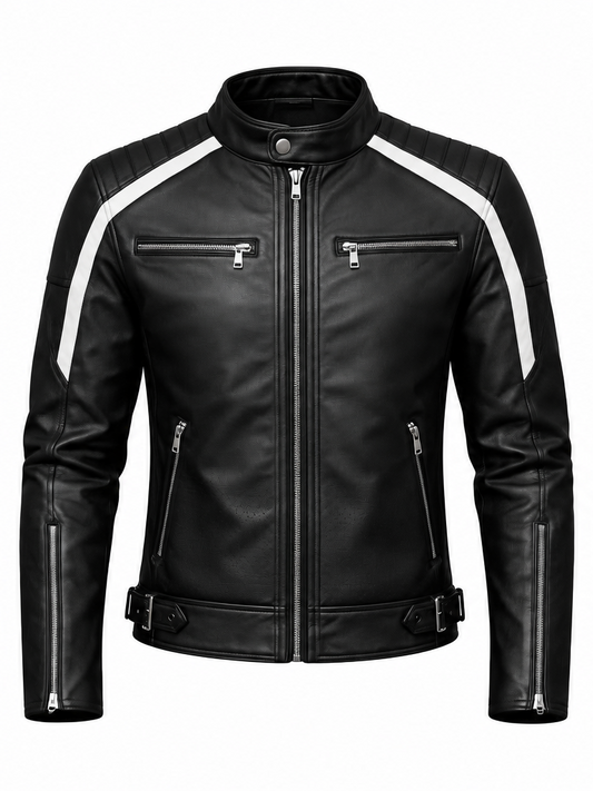 MOTORBIKERS BLACK LEATHER JACKET